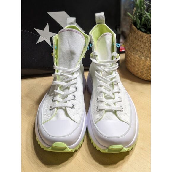 Converse Run Star Hike White Pink Green Platform Sneakers Unisex W9.5 M8 NIB - Picture 5 of 15